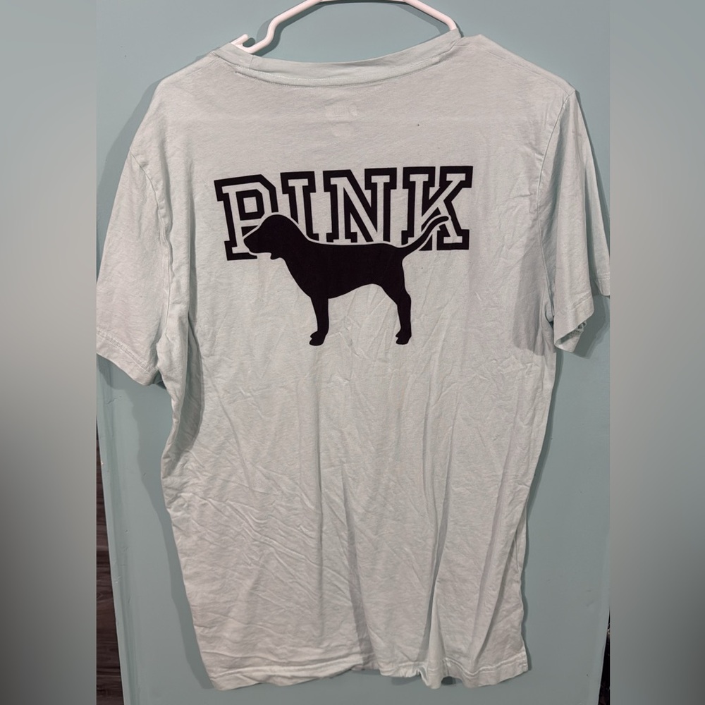 Pink t shirt light blue